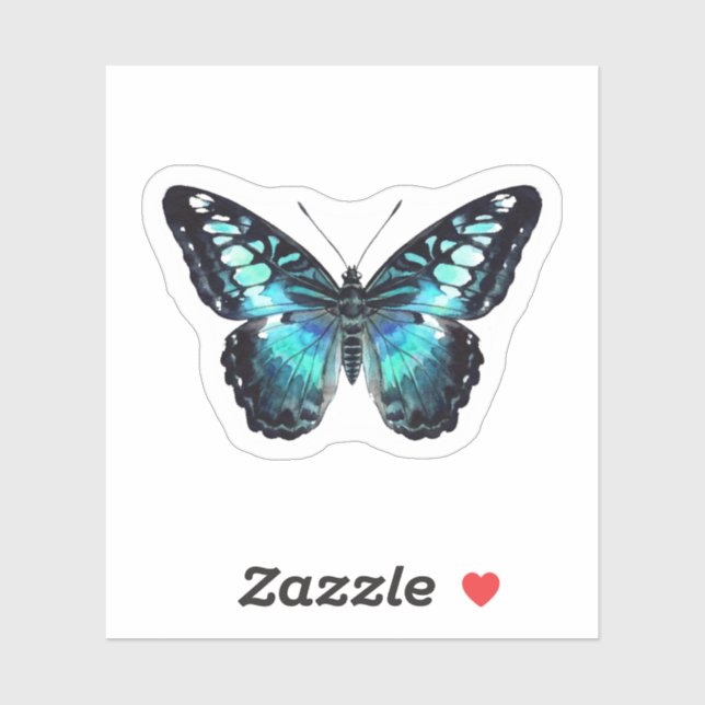 Papillon Blue Clipper Autocollant | Aquarelle (Feuille)