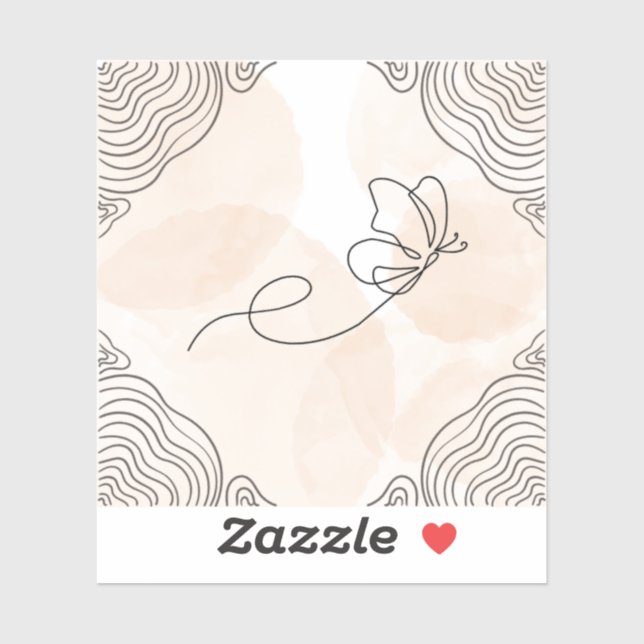 Papillon bohème conception sur autocollant (Feuille)