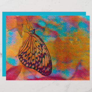 Papillon Bohemian Blue Orange Hippie Decoupage