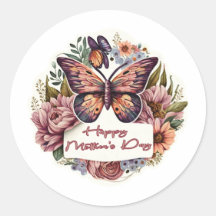 Papillon Boho Happy Mère's Day stickers