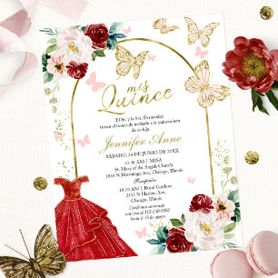Papillon Budget espagnol Quinceanera Invitations