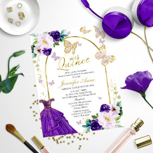 Papillon Budget espagnol Quinceanera Invitations