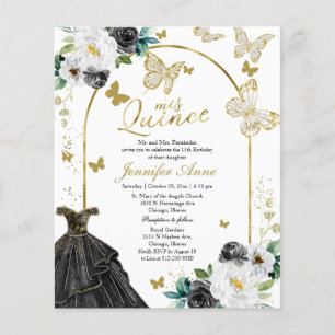 Papillon Budget Quince Invitations Robe noire