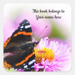 Papillon "Ce livre appartient à" autocollant