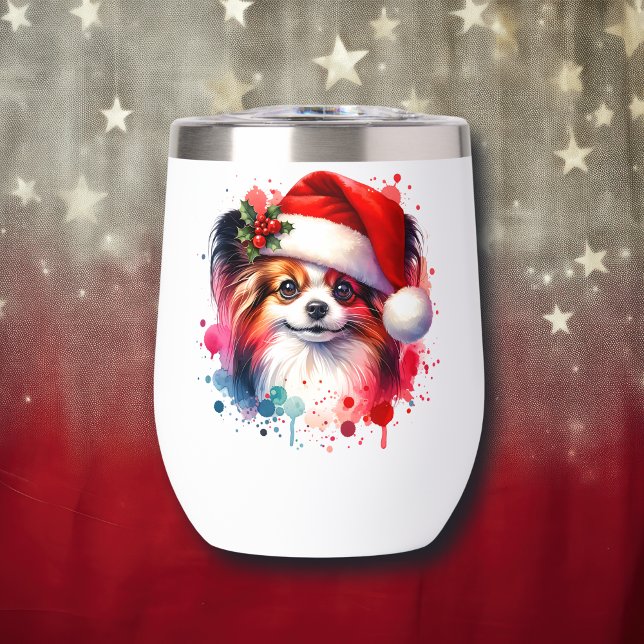 Papillon Chien à Santa Hat Noël Personnalisé (Créateur téléchargé)