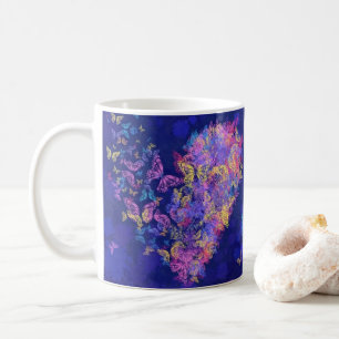 Papillon Coeur café Mug