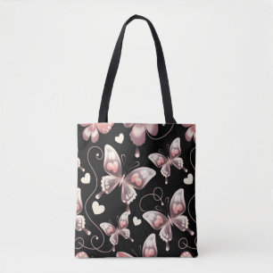 Papillon Coeurs Shopping Errand Sac fourre-tout