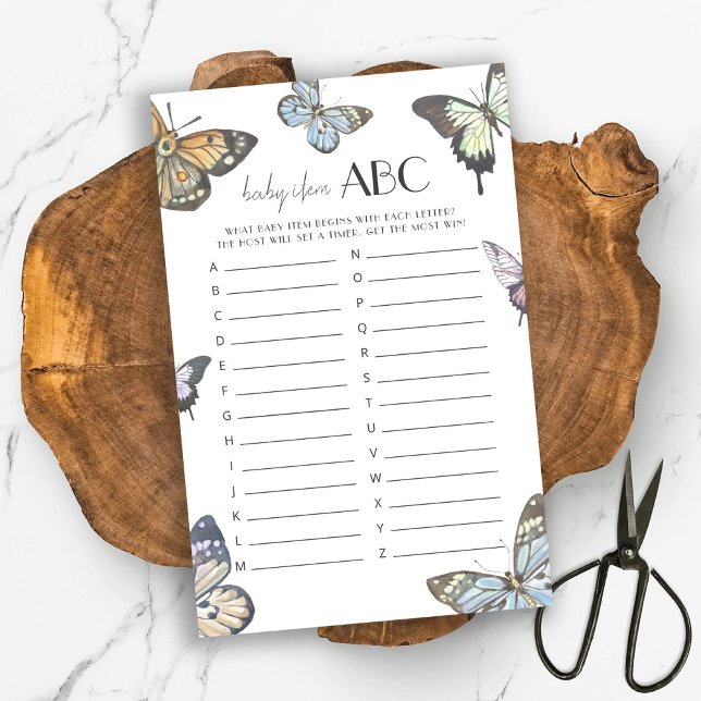 Papillon coloré Baby shower bébé article ABC (Créateur téléchargé)