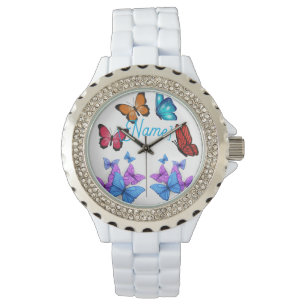 Papillon coloré montre féminine personnalisée