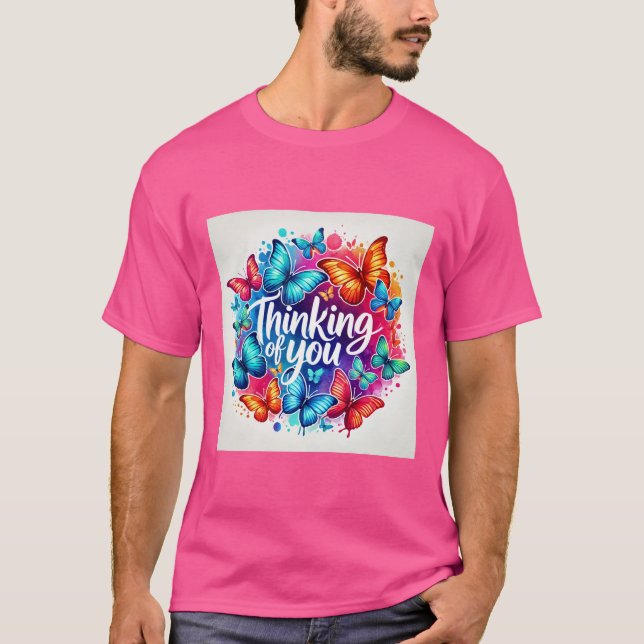 Papillon Coloré Penser De Vous Homme Tshirt (Devant)