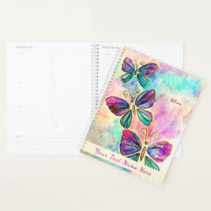 Papillon coloré - Texte personnalisé - Année