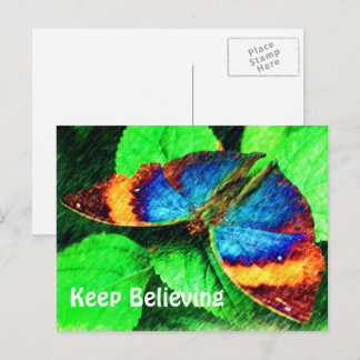Papillon Croire carte postale inspirante