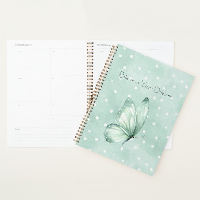 Papillon Croire Points Blancs Menthe (Devant avec enveloppe)