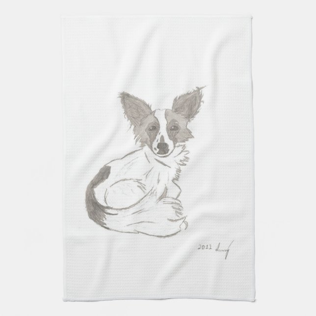 Papillon Croquis Serviette de cuisine (Vertical)