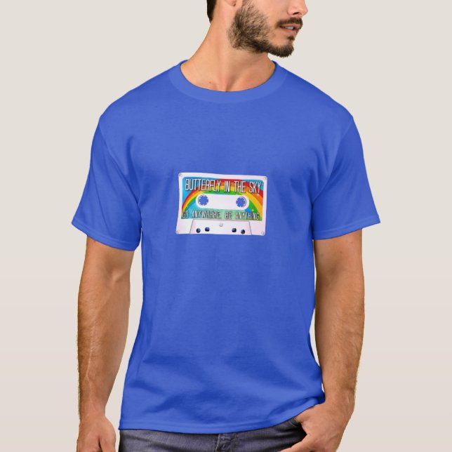 Papillon dans le Sky™ T-Shirt 80s Cassette Design (Devant)