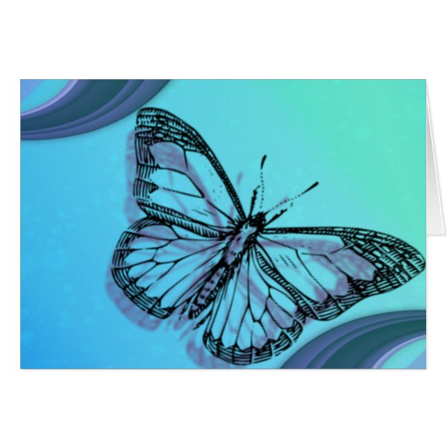 Papillon dans les bleus (Devant horizontal)
