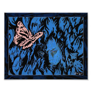Papillon dans les tulipes Photo Print
