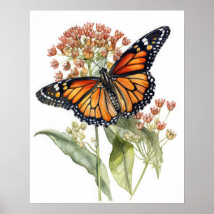 Papillon d'art Tiger Milkweed Affiche d'impression