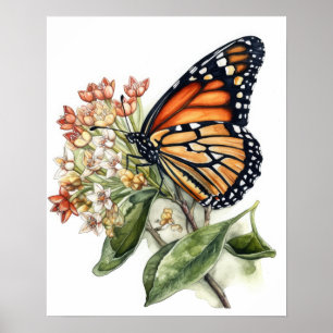 Papillon d'art Tiger Milkweed Affiche d'impression
