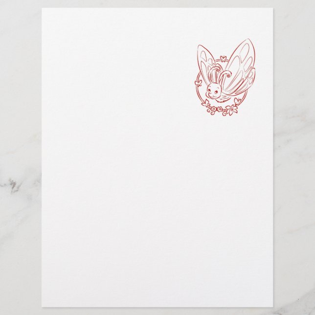Papillon de caricature rouge (Devant)