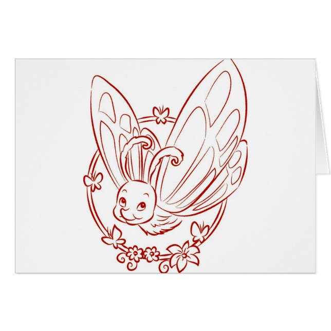 Papillon de caricature rouge (Devant horizontal)