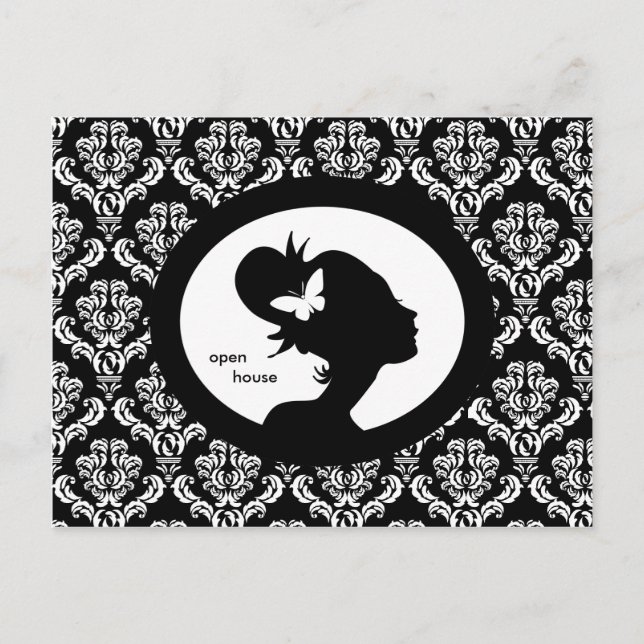 Papillon de carte de salon femme Silhouette (Devant)