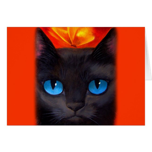 Papillon de chat noir Peinture Art - Multi (Devant horizontal)