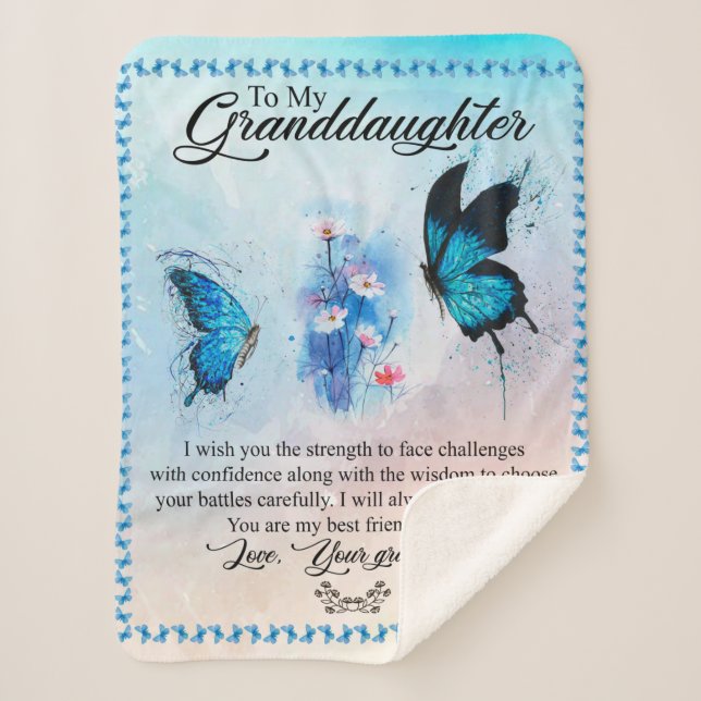 Papillon de couverture personnalisé à ma petite-fi (Devant)