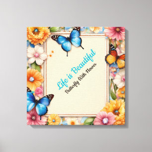 Papillon de dessin animé pastel sur toile – Mignon