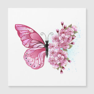 Papillon de fleurs avec Sakura rose