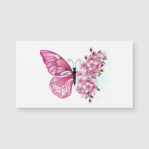 Papillon de fleurs avec Sakura rose