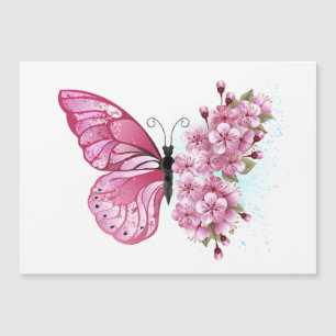 Papillon de fleurs avec Sakura rose