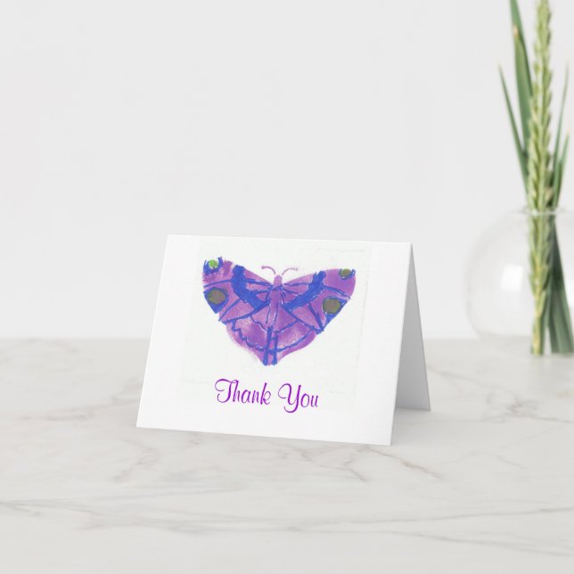 Papillon de la carte w/purple de "Merci" (Devant)