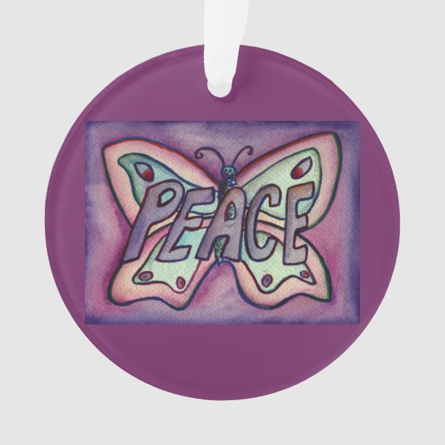 Papillon de la paix Word Art Cadeau de vacances (devant)