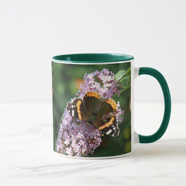 Papillon de l'amiral rouge et Bouddleia Mug (Droite)