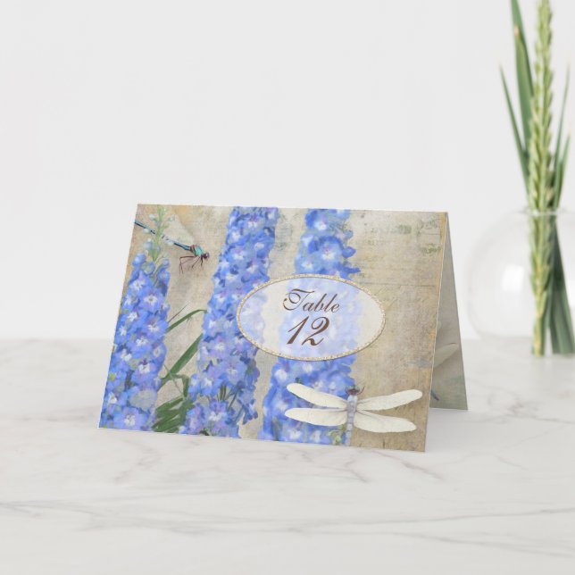 Papillon de libellule de carte de tente de nombre (Devant)