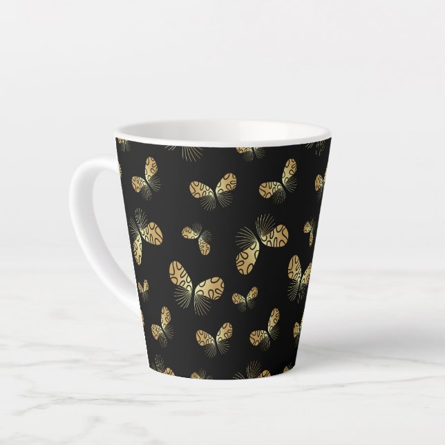 papillon de papillon de nuit motif Latte Mug (Angle gauche)