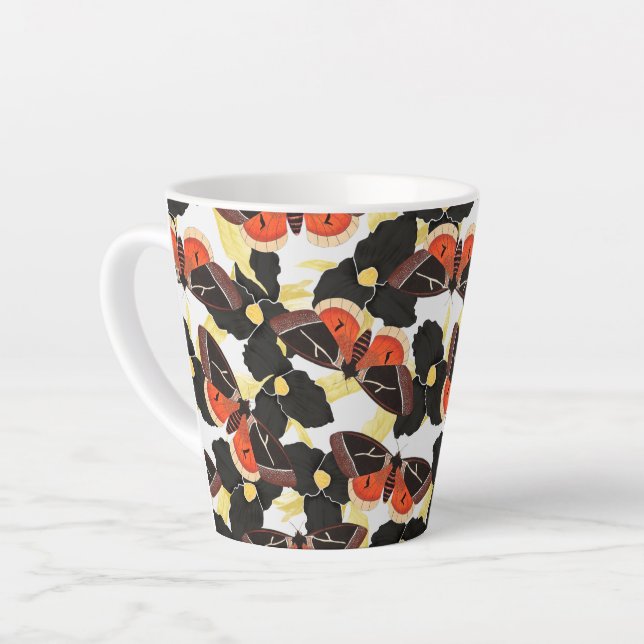 papillon de papillon de nuit motif Latte Mug (Angle gauche)