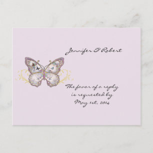 Papillon de parties scintillant sur carte postale 