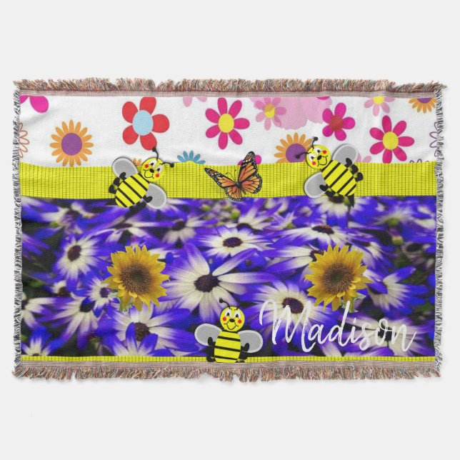 Papillon de tournesol lancer couverture (Devant)