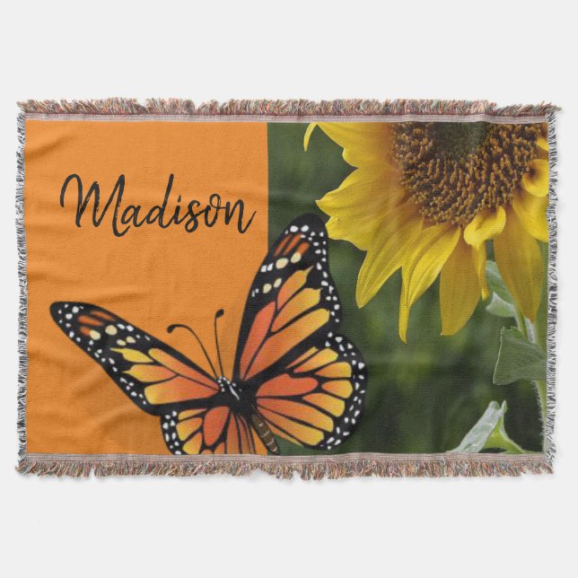 Papillon de tournesol lancer couverture (Devant)