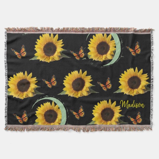 Papillon de tournesol lancer couverture (Devant)