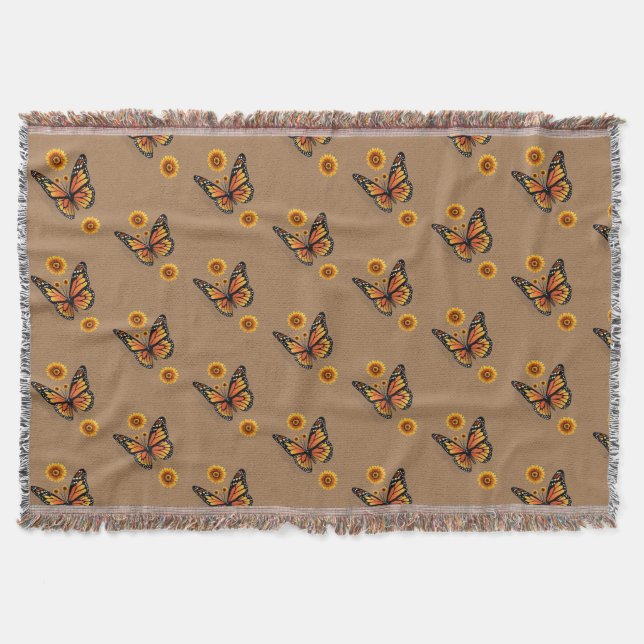 Papillon de tournesol lancer couverture (Devant)