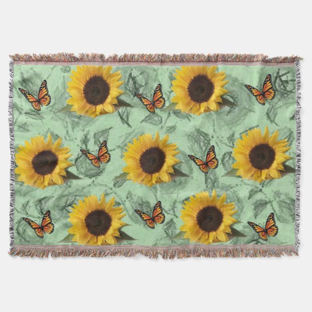 Papillon de tournesol lancer couverture (Devant)