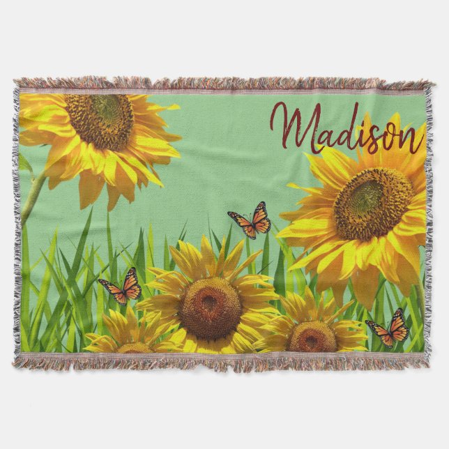 Papillon de tournesol lancer couverture (Devant)