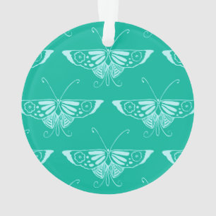 Papillon déco stylisé - turquoise et aqua