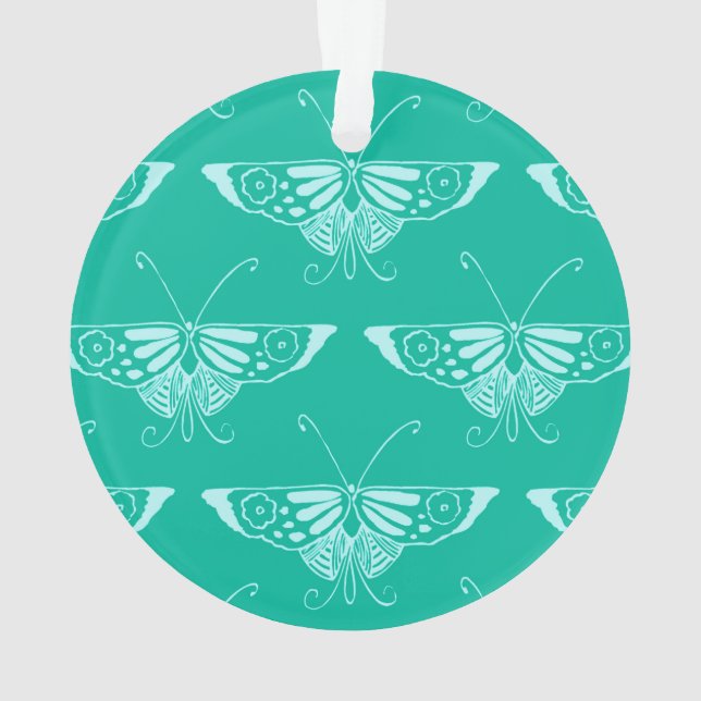 Papillon déco stylisé - turquoise et aqua (dos)
