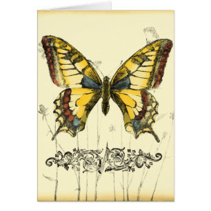 Papillon décoratif avec des fleurs sauvages