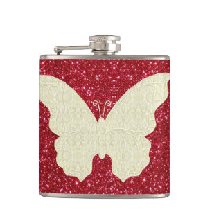 Papillon Dentelle Sur Flacon De Parties scintillan