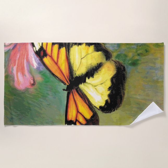 Papillon d'été du printemps - Serviette de plage (Devant)